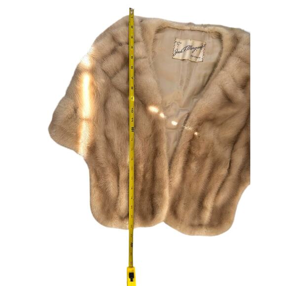 Vintage Mink Fur Stole wrap - Jack F. Morgan Chicago – Elegant Champagne Beige - Picture 11 of 12